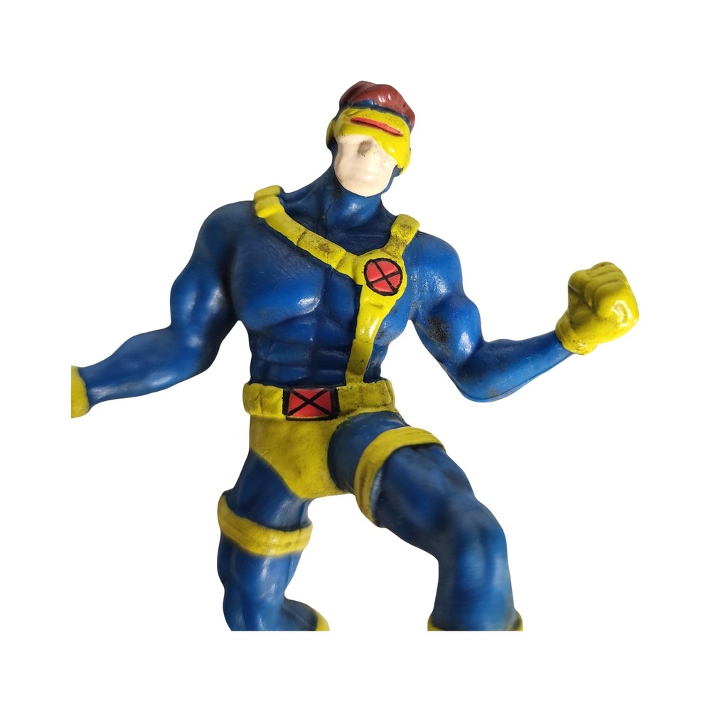 Marvel X-Men Cyclops Action Figure Blue Yellow‎ Suit Vintage Miniature 3.25 Inch - Picture 5 of 5